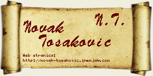 Novak Tošaković vizit kartica